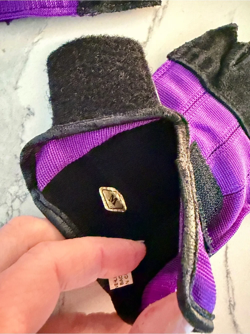 Champion Purple and Black Half-Finger Workout Gloves